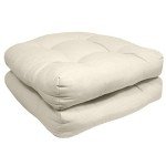 Cream Tufted Patio Cushions - 2 Pack 19" x 19