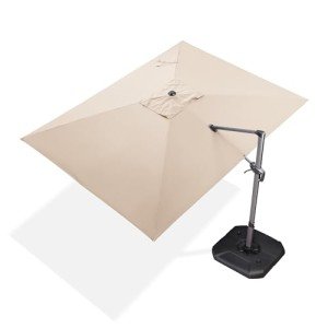 Beige 9' x 11.5' Cantilever Patio Umbrella