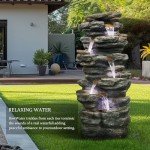 40" 6-Tier Cascading Outdoor Water Fountain
