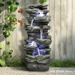 40" 6-Tier Cascading Outdoor Water Fountain