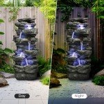 40" 6-Tier Cascading Outdoor Water Fountain