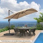 Beige 9' x 11.5' Cantilever Patio Umbrella
