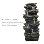 40" 6-Tier Cascading Outdoor Water Fountain
