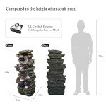 40" 6-Tier Cascading Outdoor Water Fountain