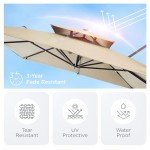 Beige 9'x12' Cantilever Patio Umbrella with Rotation