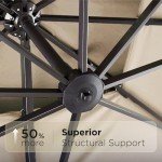 Beige 9'x12' Cantilever Patio Umbrella with Rotation