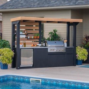 Fusion Flame Outdoor Kitchen with Stainless Steel Grill