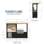 Fusion Flame Outdoor Kitchen with Stainless Steel Grill