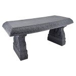 Gray Fiberclay Outdoor Patio Bench for Gardens