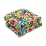 Bright Floral Outdoor Chair Cushions - Set of 2