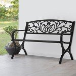 Black Outdoor Metal Loveseat Chairs for Patio