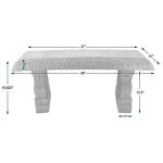 Gray Fiberclay Outdoor Patio Bench for Gardens