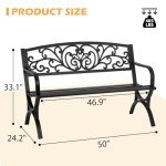 Black Outdoor Metal Loveseat Chairs for Patio