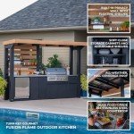Fusion Flame Outdoor Kitchen with Stainless Steel Grill