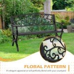 Black Outdoor Metal Loveseat Chairs for Patio