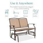 Outdoor 2-Person Patio Swing Glider Bench