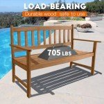 Sturdy Acacia Patio Chair with Armrests