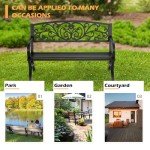 Black Outdoor Metal Loveseat Chairs for Patio