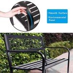 Sturdy Metal Garden Bench for Patio and Yard