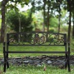 Black Outdoor Metal Loveseat Chairs for Patio