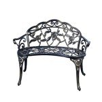 Centennial Floral Rose Cast Aluminum Garden Bench