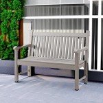 Grey 2-Person All-Weather Garden Bench