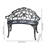 Centennial Floral Rose Cast Aluminum Garden Bench