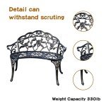 Centennial Floral Rose Cast Aluminum Garden Bench