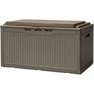 100 Gallon Waterproof Resin Deck Box for Outdoors