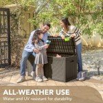 100 Gallon Waterproof Resin Deck Box for Outdoors