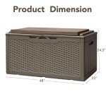 100 Gallon Waterproof Resin Deck Box for Outdoors