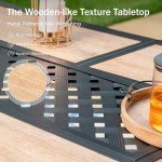 PHI VILLA 6-Person Patio Dining Set with Umbrella