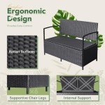 Flamaker Outdoor Wicker Loveseat with Storage and Cushions