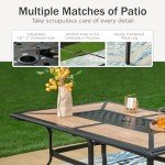 PHI VILLA 6-Person Patio Dining Set with Umbrella