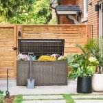 100 Gallon Waterproof Resin Deck Box for Outdoors