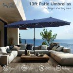 PHI VILLA 6-Person Patio Dining Set with Umbrella