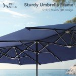 PHI VILLA 6-Person Patio Dining Set with Umbrella