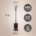 Outdoor Propane Patio Heater with Wheels - Bronze