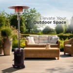 Outdoor Propane Patio Heater with Wheels - Bronze