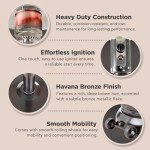 Outdoor Propane Patio Heater with Wheels - Bronze