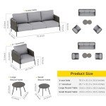 EAST OAK 5-Piece Outdoor Patio Sofa Set