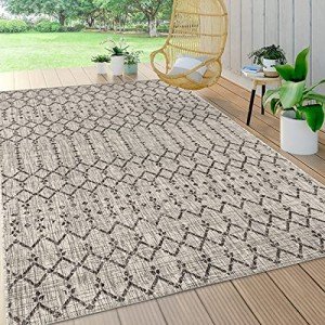Moroccan Geometric Indoor Outdoor Area Rug - 8x10