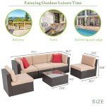 Vongrasig 6-Piece Outdoor Wicker Sofa Set