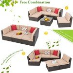 Vongrasig 6-Piece Outdoor Wicker Sofa Set