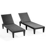 Adjustable Waterproof Outdoor Chaise Lounge Chairs - Set of 2