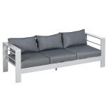 Outsunny 69" Modern 3-Seater Aluminum Patio Sofa