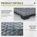 Lviden 3-Seat Wicker Patio Sofa with Cushions