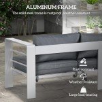 Outsunny 69" Modern 3-Seater Aluminum Patio Sofa