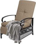 SUNCROWN Adjustable Outdoor Recliner Chair with Cushion