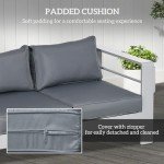 Outsunny 69" Modern 3-Seater Aluminum Patio Sofa